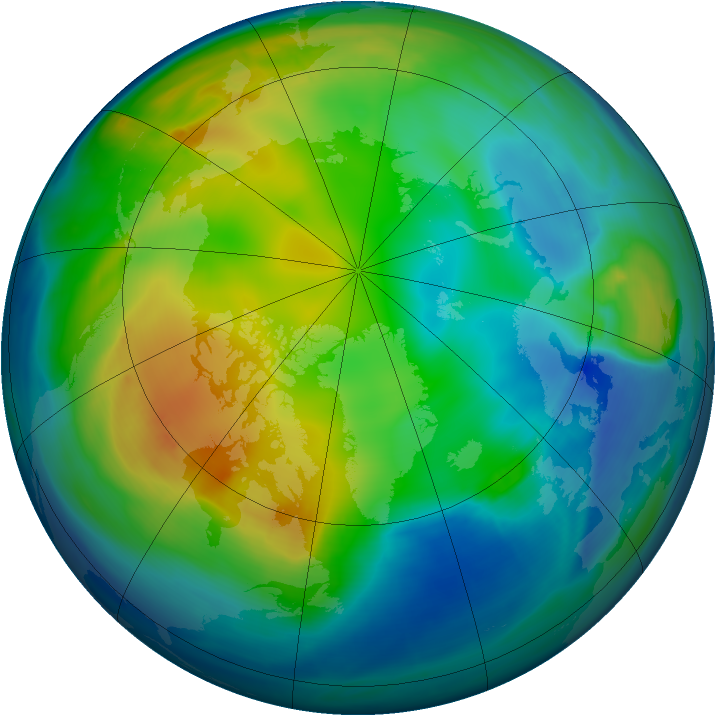 Arctic ozone map for 28 November 2007